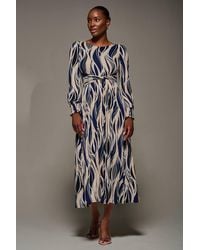 Jolie Moi - Jersey Belted Long Sleeve Maxi Dress - Lyst
