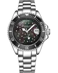 Stuhrling - Starsea Ladies' Quartz Fashion Diver Watch W/ Stainless Steel Link Bracelet - Lyst