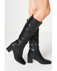Oasis - Jenni Pointed Medium Block Heel Stretch Knee High Boots - Lyst