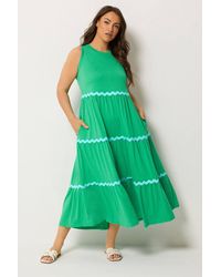 Yours - Contrast Swirl Tiered Maxi Dress - Lyst