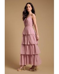 Oasis - Strappy Tiered Frill Midaxi Dress - Lyst