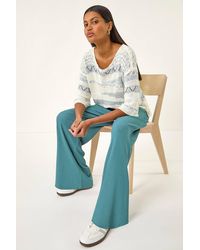 Roman - Crinkle Texture Tie Front Trouser - Lyst