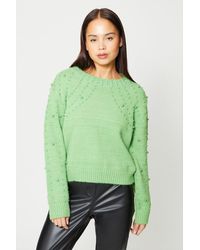 Oasis - Petite Pearl Detail Knitted Cosy Jumper - Lyst