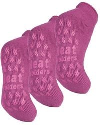 Heat Holders - 3 Pairs Ladies Ankle Fluffy Slipper Socks - Lyst