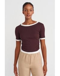 Dilvin - Crop Slim-Fit Crew Neck T-Shirt - Lyst