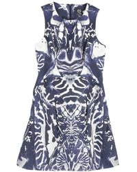 McQueen - Preloved Printed Mini Sleeveless Dress - Lyst