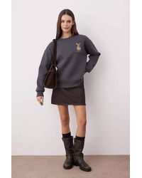WOVCOR - Embroidered Animal Fleece Sweatshirt - Lyst