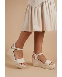 Dorothy Perkins - Amelie Textile Platform Open Toe Wedge Sandals - Lyst