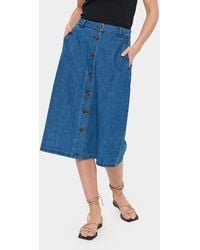Saint Tropez - Kayosz Button Down Midi Skirt - Lyst