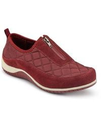 Pavers - Wide Fit Leather Slip-On Shoes W/ Zip Fastening - Lyst