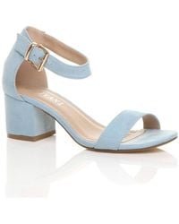 AJVANI - Mid Block Heel Ankle Strap Sandals - Lyst