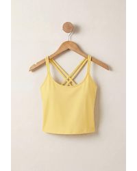 Enorsia - Cotton Stretch Cross Back Crop Cami Tops - Lyst