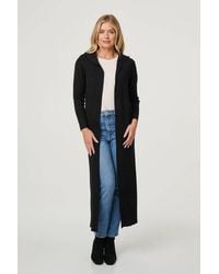 Izabel London - Hooded Open Front Longline Coat - Lyst