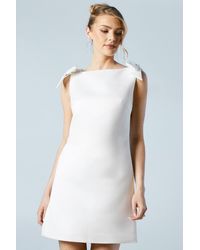 Coast - Structured Satin Bow Detail Bridal Mini Dress - Lyst