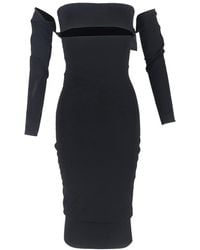 McQueen - Preloved Cut-Out Accent Off-Shoulder Midi Dress - Lyst