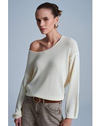 Dilvin - Ribbed Boat-Neck Knit Sweater - Lyst