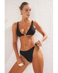 WOVCOR - Triangle Bikini Set W/ Hardware Detail & High Leg Bottom - Lyst
