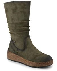 Pavers - Mid Calf Wedged Slouch Boots - Lyst