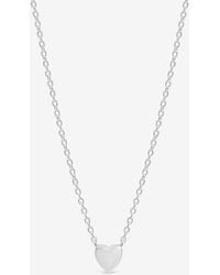 Simply Silver - Sterling Plated Fine Polished Heart Necklace - Lyst