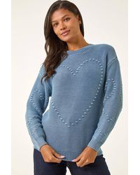 Roman - Heart Stitch Knit Jumper - Lyst