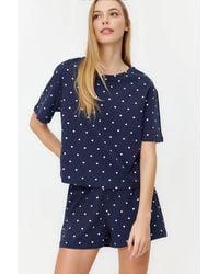 WOVCOR - Polka Dot & Heart Print Short Pyjama Set - Lyst