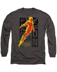 Marvel - Fantastic Four Flame On Johnny Storm Trend Long Sleeve T-Shirt, Light Graphite - Lyst