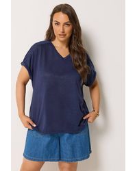 Yours - Linen Look T-Shirt - Lyst