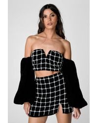 Nasty Gal - Pearl Embellished Velvet Bardot Top - Lyst