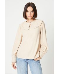 Oasis - Cord Long Sleeve Collared Button Top - Lyst