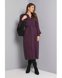 Wallis - Collared Belted Midi Dress - Lyst