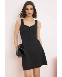 WOVCOR - Notch Neck Sleeveless A-Line Mini Dress W/ Structured Fit - Lyst