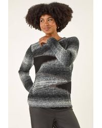 Roman - Colour Block Knit Jumper - Lyst