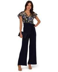 Adrianna Papell - Embroidered Combo Jumpsuit Dress - Lyst