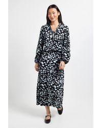 Dorothy Perkins - Petite Frill Scoop Neck Blouson Sleeve Jersey Midi Dress - Lyst
