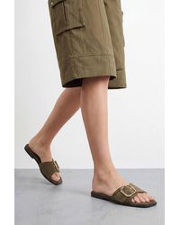 Dorothy Perkins - Faith: Freya Faux Suede Buckle Detail Sliders - Lyst