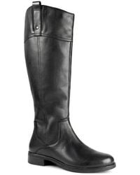 Pavers - Slim Calf Fit Leather Zip Up Long Boots - Lyst