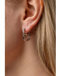 The Colourful Aura - U Shape Geometric Oval Hoop Earring - Lyst