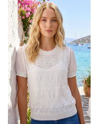 Roman - Pointelle Knit Tee - Lyst