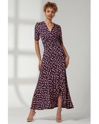 Jolie Moi - Print Viscose Frill Hem Maxi Dress - Lyst