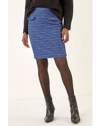 Roman - Pocket Front Textured Skirt - Lyst