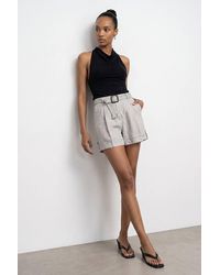 Dilvin - Linen High-Waist Tailored Shorts - Lyst