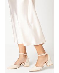 Oasis - Vita Low Block Heel Pointed Court Shoes - Lyst