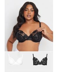 Yours - 2 Pack Lace Non Padded Underwired Bras - Lyst