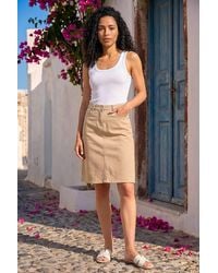 Roman - Cotton Denim Stretch A Line Skirt - Lyst