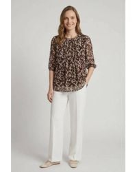 Izabel London - Printed Semi Sheer 3/4 Sleeve Blouse - Lyst