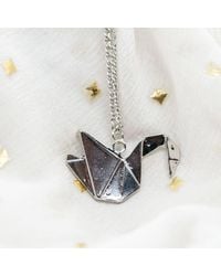 The Colourful Aura - Large Paper Cranes Swan Origami Pigeon Bird Animal Pendant Necklace - Lyst
