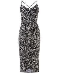 oasis animal wrap dress