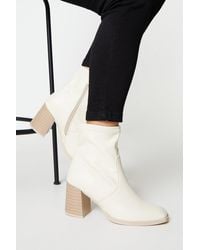 Oasis - Square Toe Stacked Mid Heel Ankle Boots - Lyst