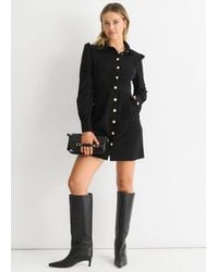 Gini London - Corduroy Mini Shirt Dress - Lyst