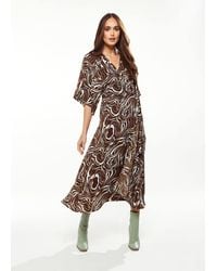Liquorish - Scribble Print Maxi Wrap Dress W/ Kimono Sleeves - Lyst